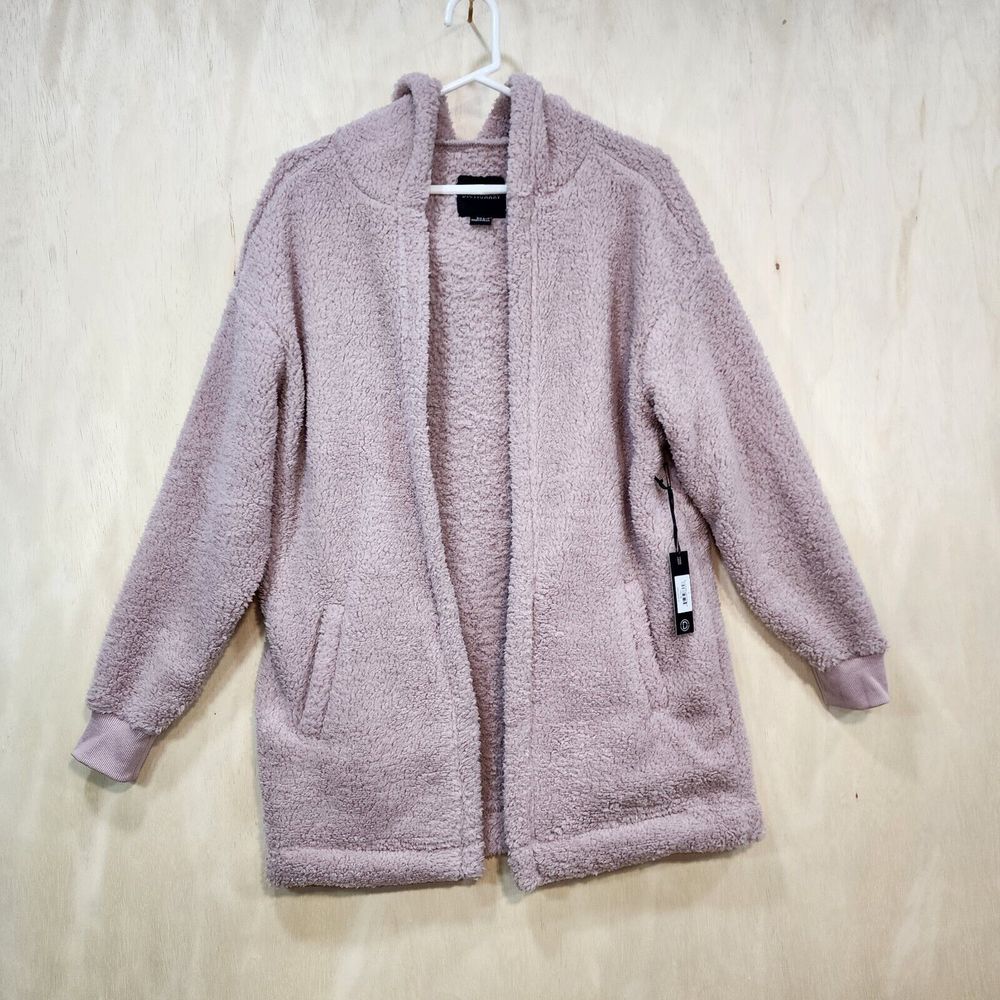 Pink fussy cardigan with hoodie size S